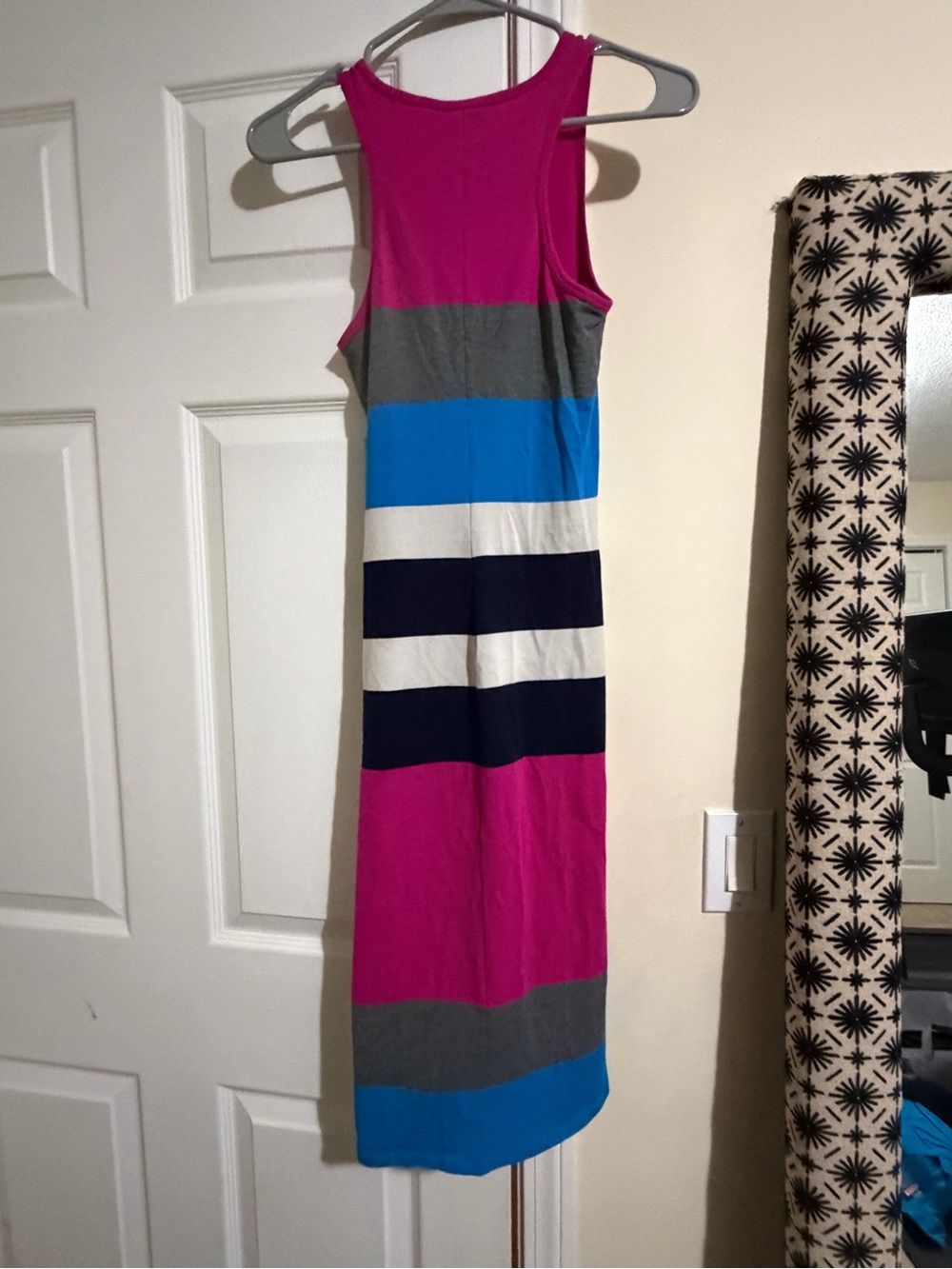 Express Striped Sleeveless Maxi Dress in Pink and Blue